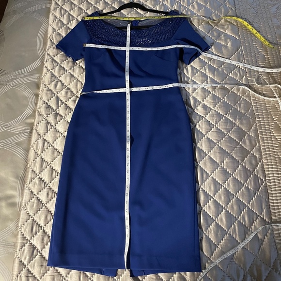 BADGLEY MISCHKA {6} Cocktail Dress Blue Beaded ⭐️HP⭐️ - Picture 11 of 14